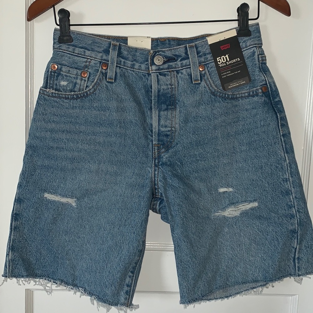 Brand new Levi 501 high rise jean shorts